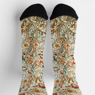 Calcetines Arte floral vintage de acanto de William Morris