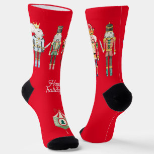 Calcetines Arte folclórico Cute Nutcracker Xmas tradicionales