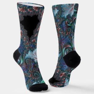 Calcetines Arte fractal de Mandelbrot boho hippie colorido gr