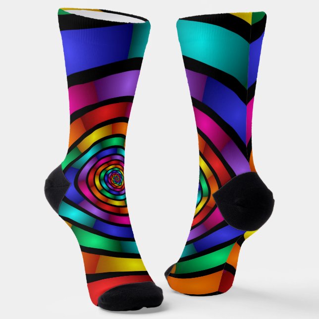 Calcetines Arte fractal moderno y psicodélico (Angular)