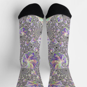 Calcetines Arte fractal sicodélico funky y genial