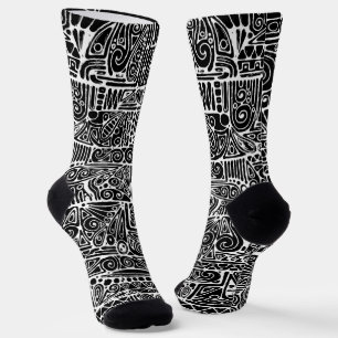 Calcetines Arte geométrico en blanco y negro 2