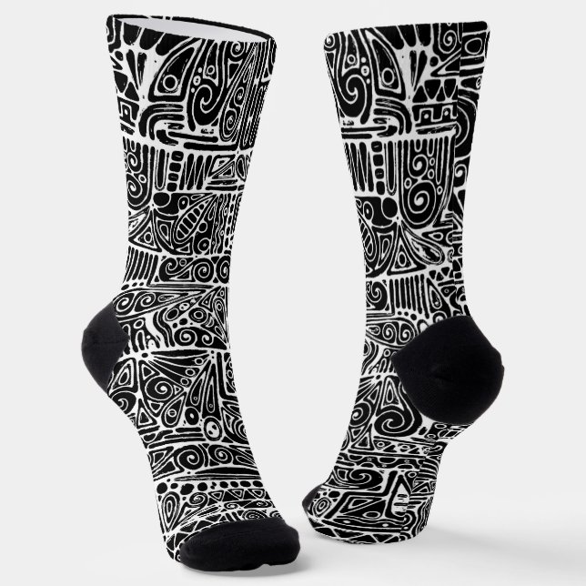 Calcetines Arte geométrico en blanco y negro 2 (Angular)
