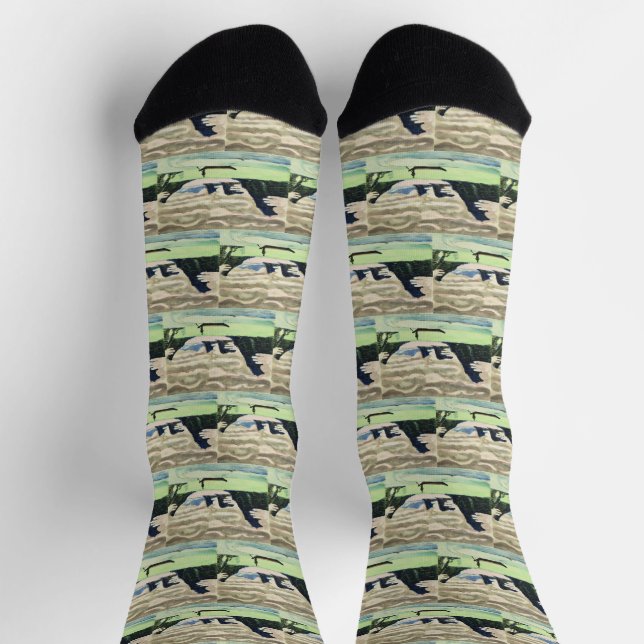 Calcetines Arte paisajístico del lago Ernst Ludwig Kirch (Arriba)