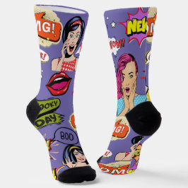 Calcetines Arte pop moderno genial Colorful personalizado mor