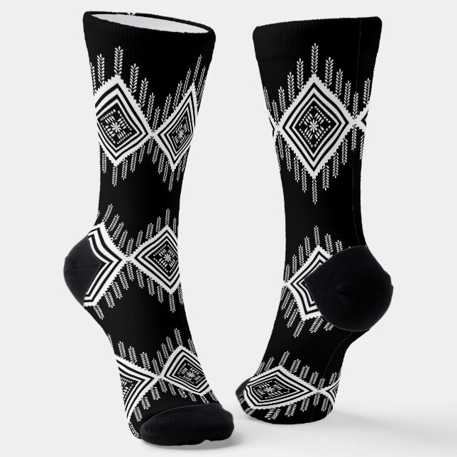 Calcetines Arte tribal blanco y negro (Angular)