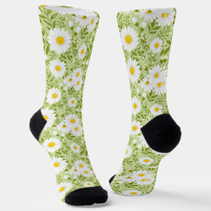 Calcetines Arte vectorial de margarita fresca de primavera