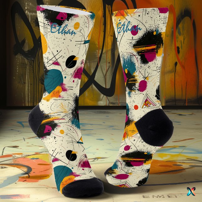 Calcetines artísticos dinámicos en Verde azulado,  (Subido por el creador)