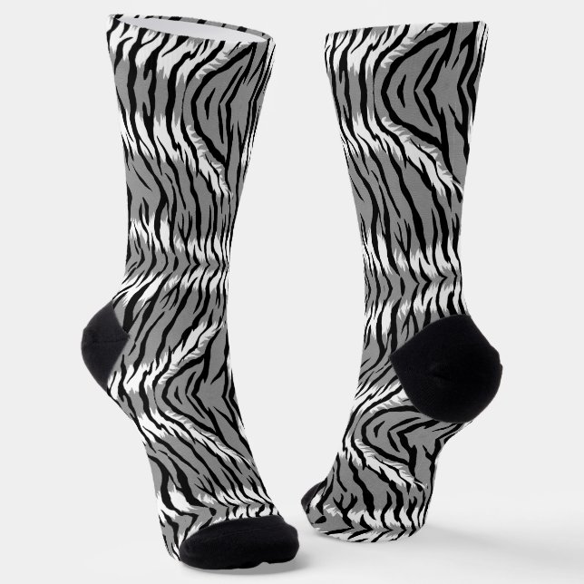 Calcetines Ash Gray Tiger Skin Pattern Design  (Angular)