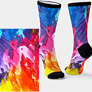 Calcetines Aspecto de textura de pintura gruesa - Ilusión col