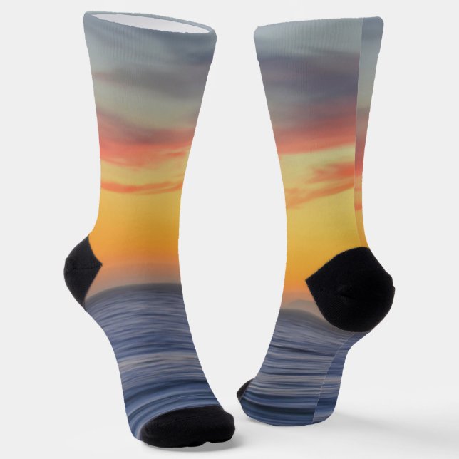Calcetines Atardecer en el océano Abstract Crazy Socks (Angular)