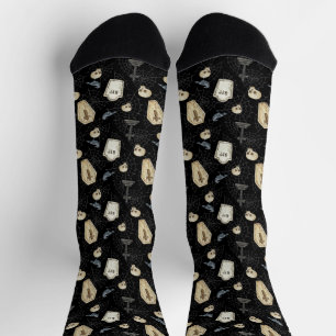 Calcetines Ataúd espeluznante y cuervo de Halloween