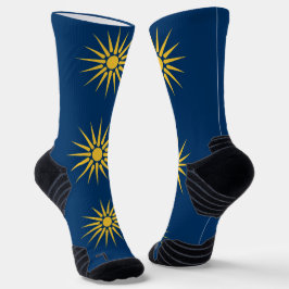 Calcetines Athletic Crew Sock with flag of Macedonia, Greece