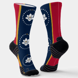 Calcetines Athletic Crew Sock with flag of Mississippi, USA
