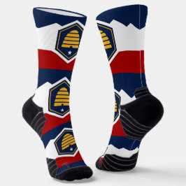 Calcetines Athletic Crew Sock with flag of Utah, USA