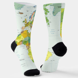 Calcetines Atlas del País del Mapa Mundial
