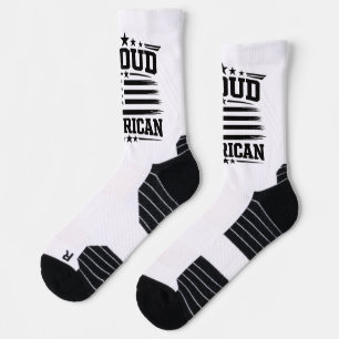 Calcetines atléticos blancos con bandera estadouni