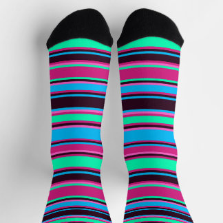 Calcetines audaces de magenta, Aqua y equipos azul