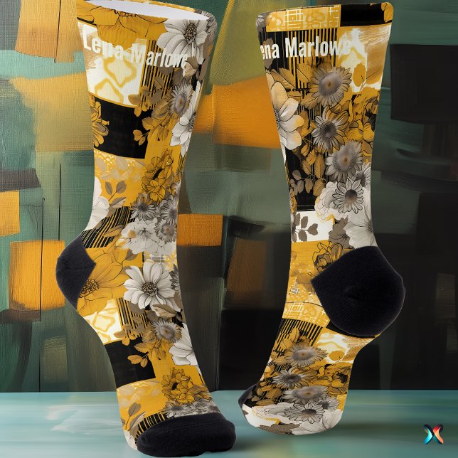 Calcetines Audaz Golden Floral Socks - Diseño artístico Perso (Subido por el creador)