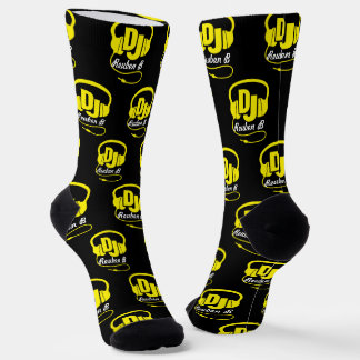 Calcetines audífonos DJ personalizado nombre amante de la mús