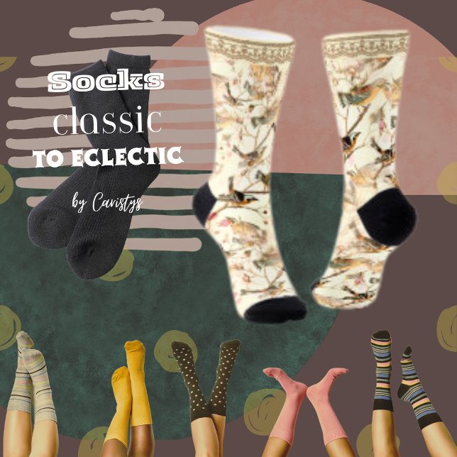 Calcetines Aves con trazo de encaje falso (Subido por el creador)