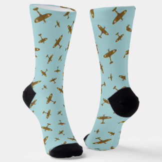 Calcetines Aviones Spitfire Aviación Tema Azul