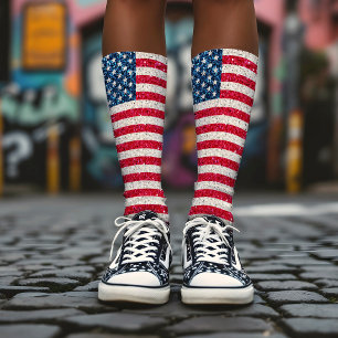 Calcetines Azul blanco rojo Patriótico Norteamericano Fiesta