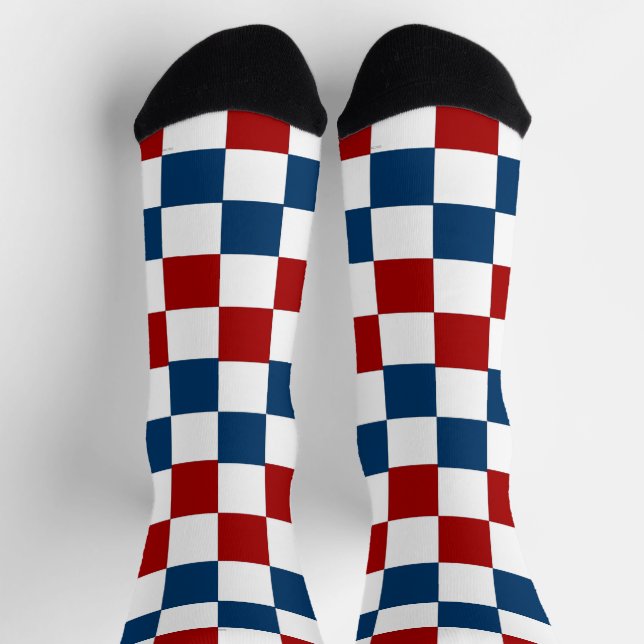 Calcetines azul, blanco y rojo controlados (Arriba)