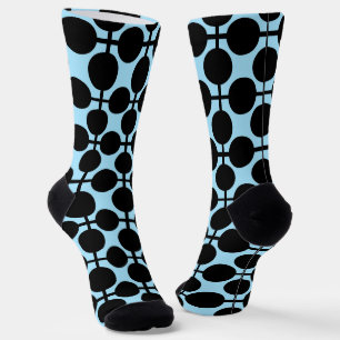 Calcetines Azul claro con geométrico negro