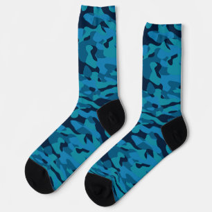 Calcetines azul marino, azul medianoche, azul verde y camufla