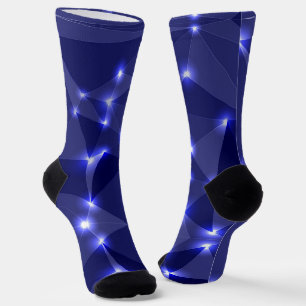 Calcetines azul oscuro con estampado geométrico co