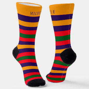 Calcetines Azul Rojo Amarillo Amarillo Rojo Tirado Para Nombr