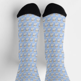 Calcetines azules claros de tripulación para perro