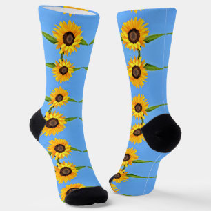 Calcetines azules con girasoles
