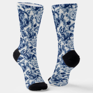 Calcetines azules en espiral con Tie Dye