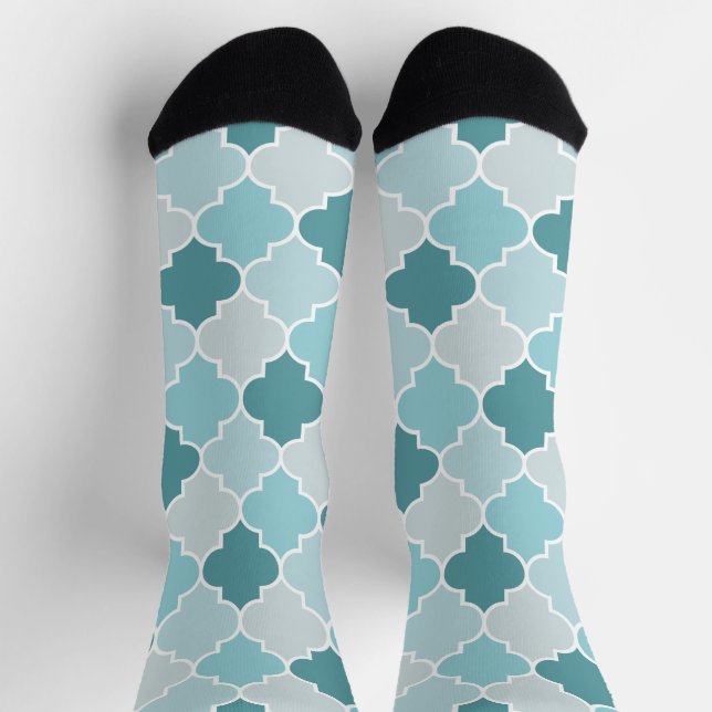 Calcetines Azules Marroquíes, Latticework, quatrefoil (Arriba)
