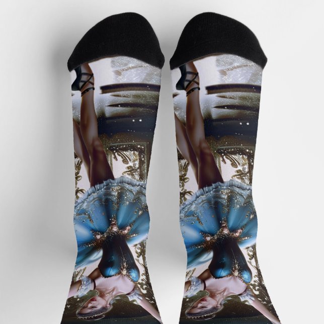 Calcetines Bailarina de ballet en tutu azul (Arriba)