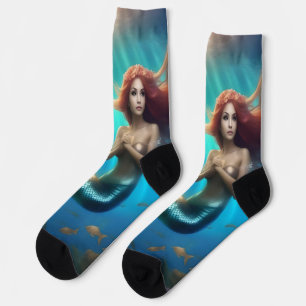 Calcetines "Baile oceánico: Sirena y viaje de delfines"