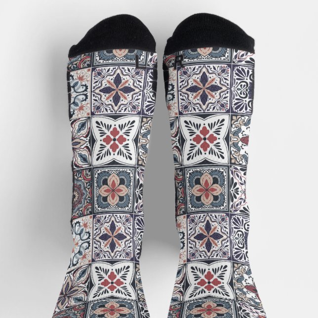 Calcetines Baldosas inspiradas en el fondo de escritorio Back (Arriba)