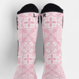 Calcetines Baldosas orgánicas en rosa