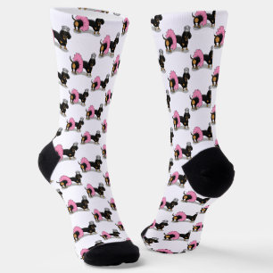 Calcetines Ballet Ballerina Princess Dachshund (negro y marró