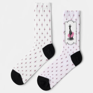 Calcetines Ballet Ballerina Princess Greyhound Dog (negro)