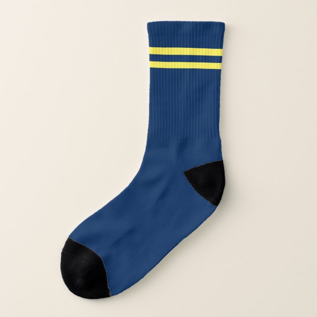 Calcetines Bandas amarillas de Navy Blue (Parte exterior derecha)