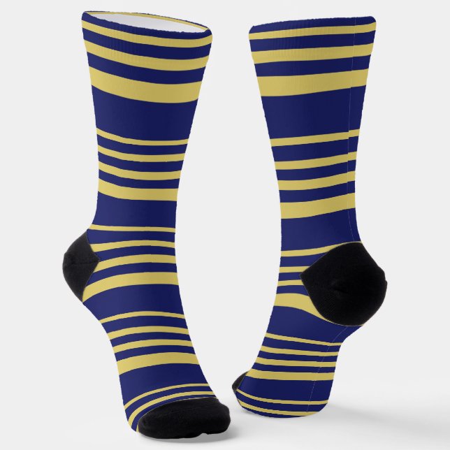 Calcetines Bandas de oro y navío con estampado (Angular)