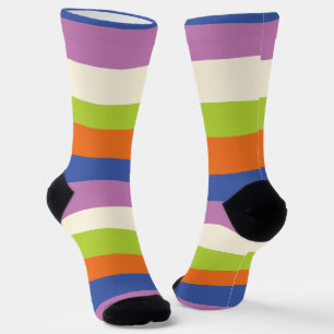 Calcetines Bandas desiguales: azul, Naranja, púrpura, verde y