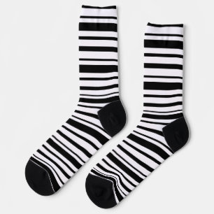 Calcetines Bandas desiguales en blanco y negro