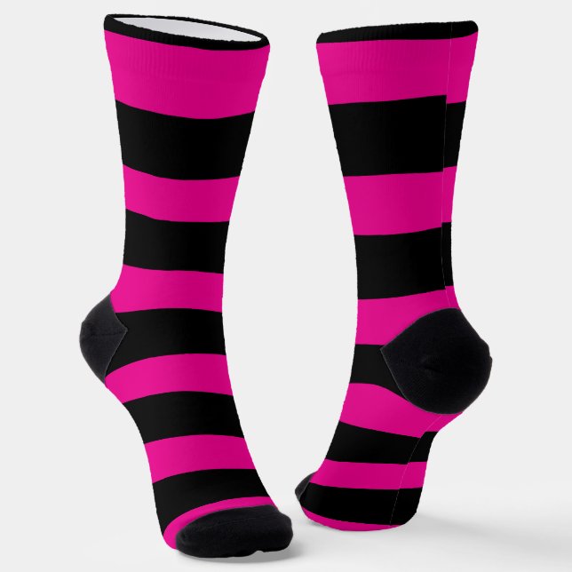 Calcetines Bandas desiguales - Magenta y negro (Angular)