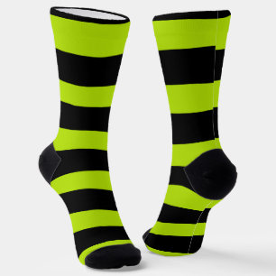 Calcetines Bandas desiguales - Verde animado y negro