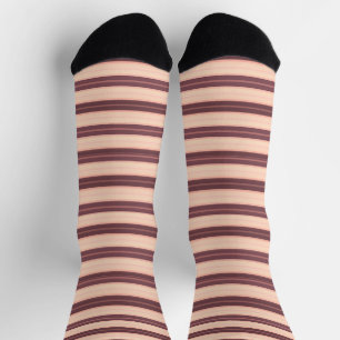 Calcetines Bandas marrones rosadas