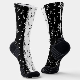 Calcetines Bandas musicales en blanco y negro